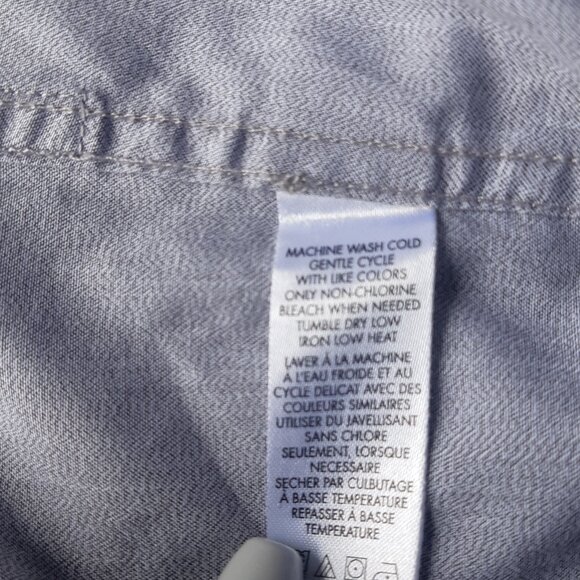 Calvin Klein SZ M Slim Fit Gray 100% Cotton Men's Button Down Shirt - Picture 8 of 13